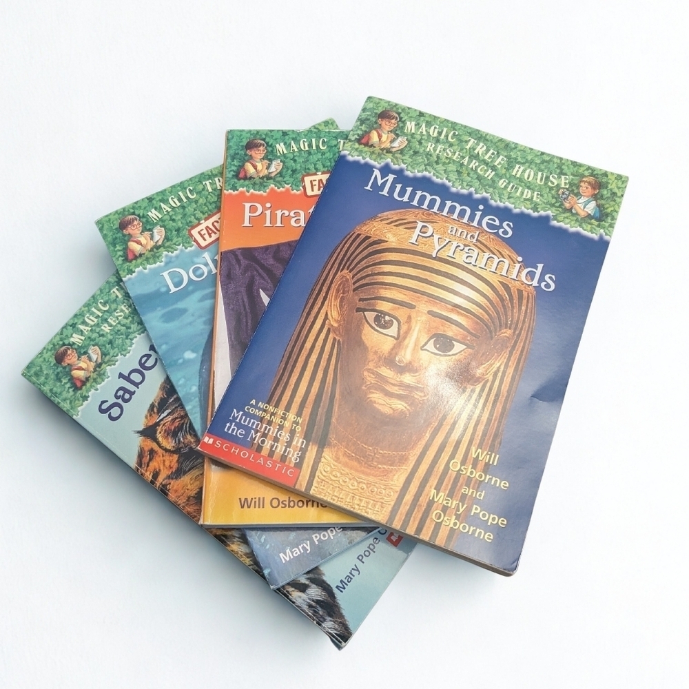 Magic Tree House Fact Tracker Book Lot (4) | Mummies, Pirates, Dolphins...